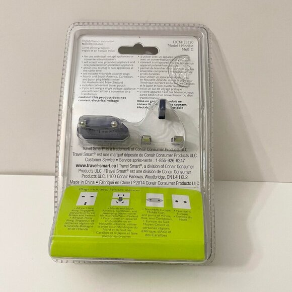 4 Piece Conair Travel Smart Dual Outlet Adapter Plug Set - Picture 5 of 11